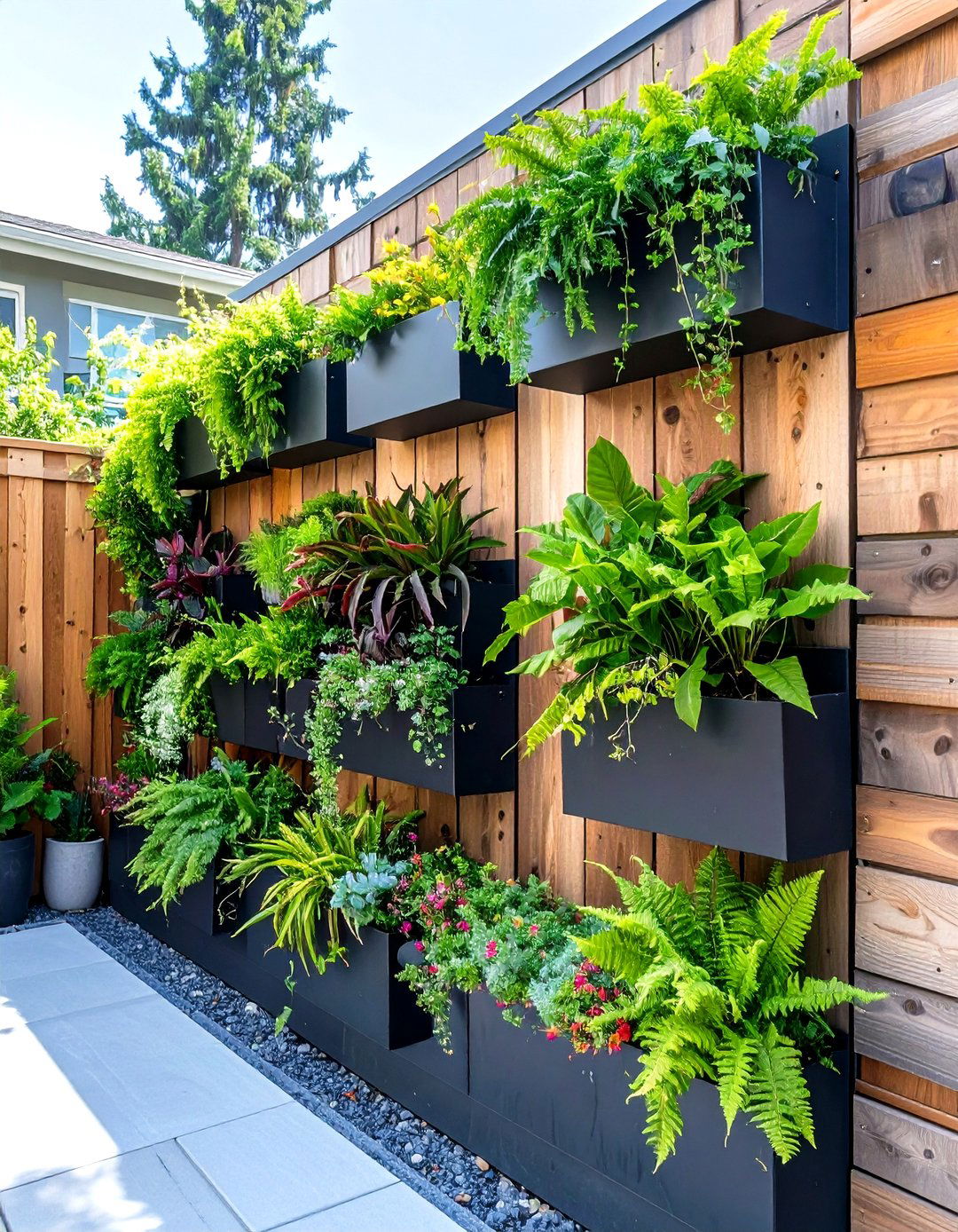 Vertical Wall Garden - 30 small backyard landscape ideas