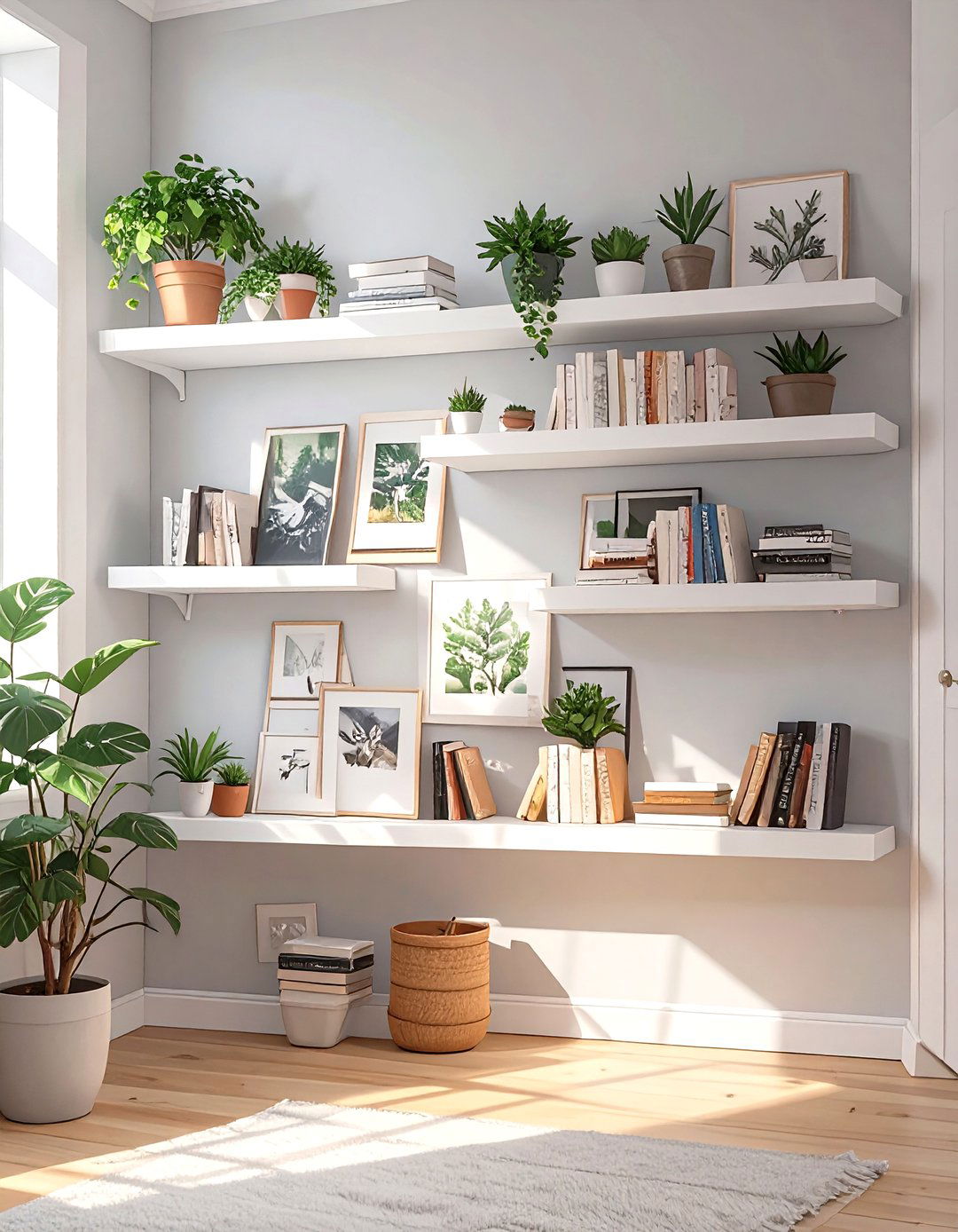 Vertical Wall Mounted Shelving - 30 single dorm room ideas