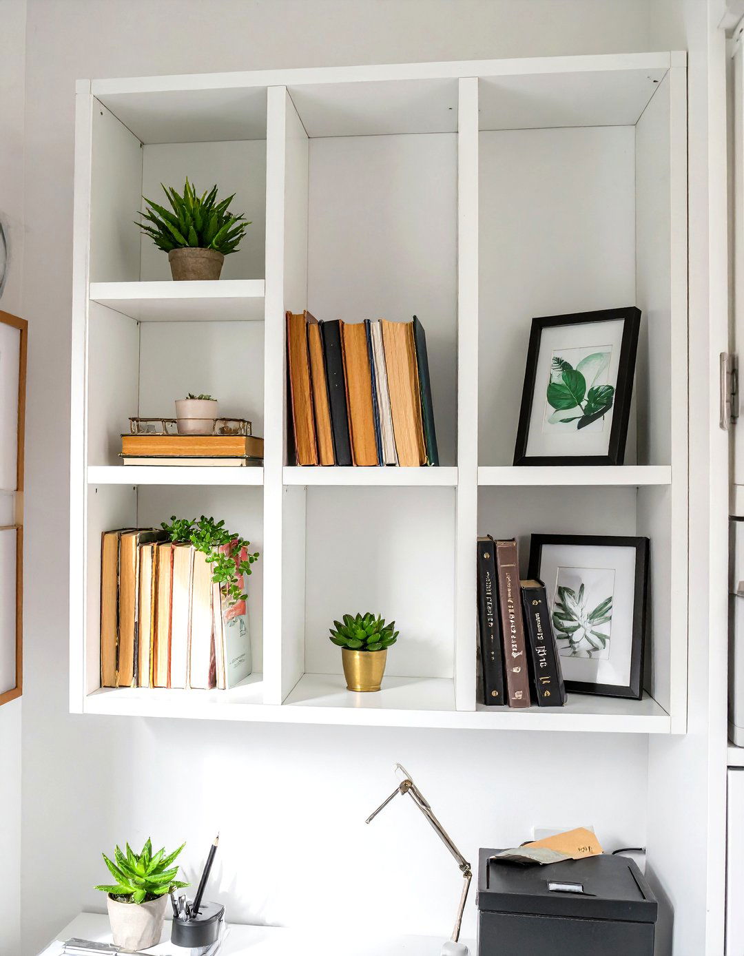 Vertical Wall Shelving - 30 small office decor ideas