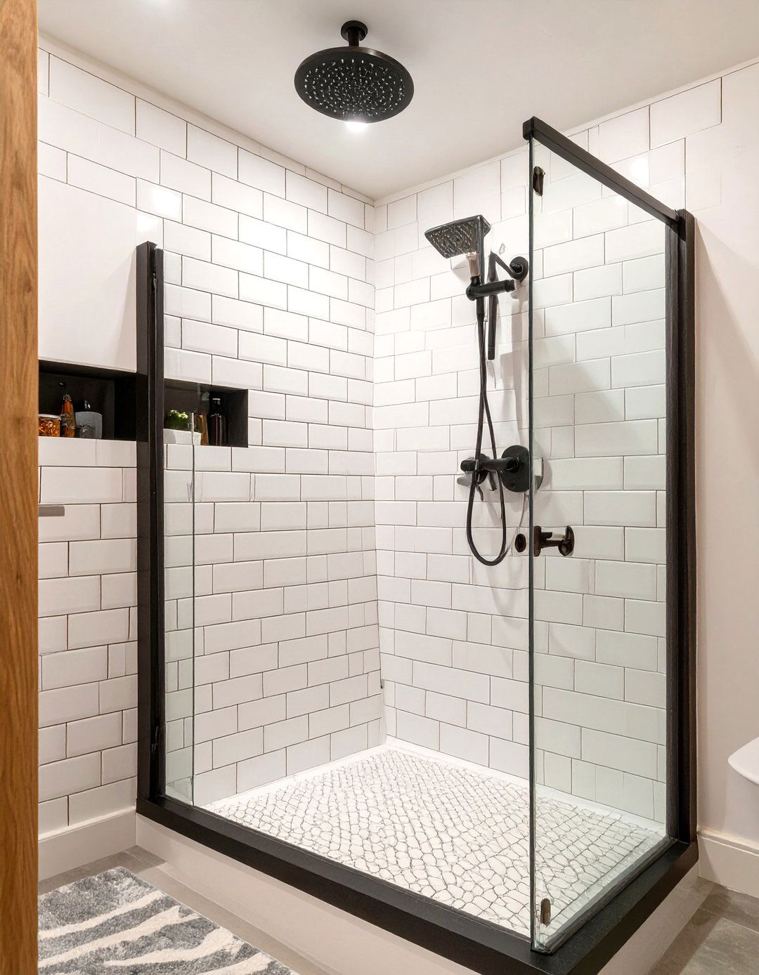 Vertically Stacked Subway Tile Shower Surround - 30 shower surround ideas