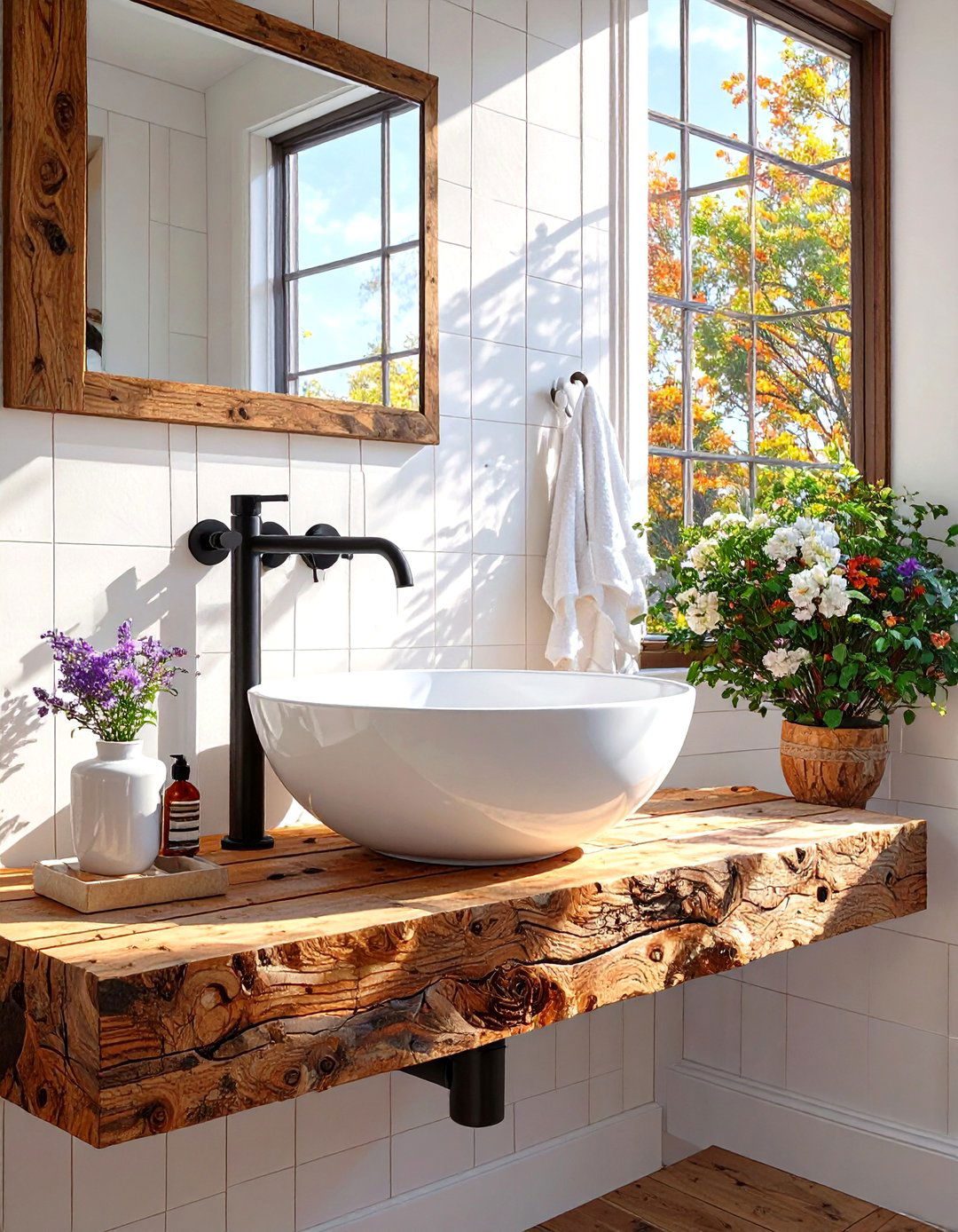 Vessel Sink on a Narrow Counter - 30 small half bathroom ideas
