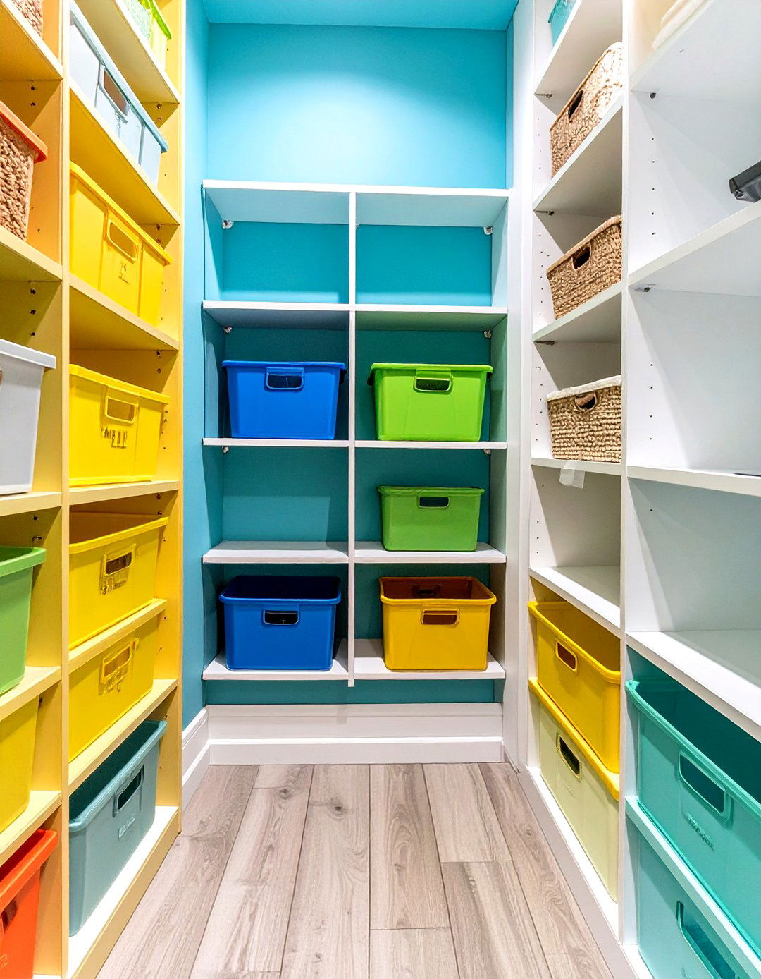 Vibrant Color Coded Closet - 30 broom walk in closet ideas