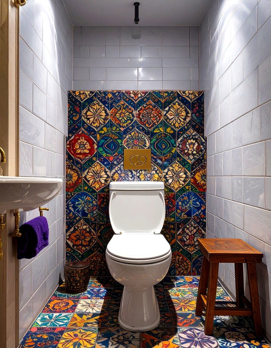 Vibrant Jaipuri Block Print Toilet Bathroom - 30 indian toilet bathroom design ideas