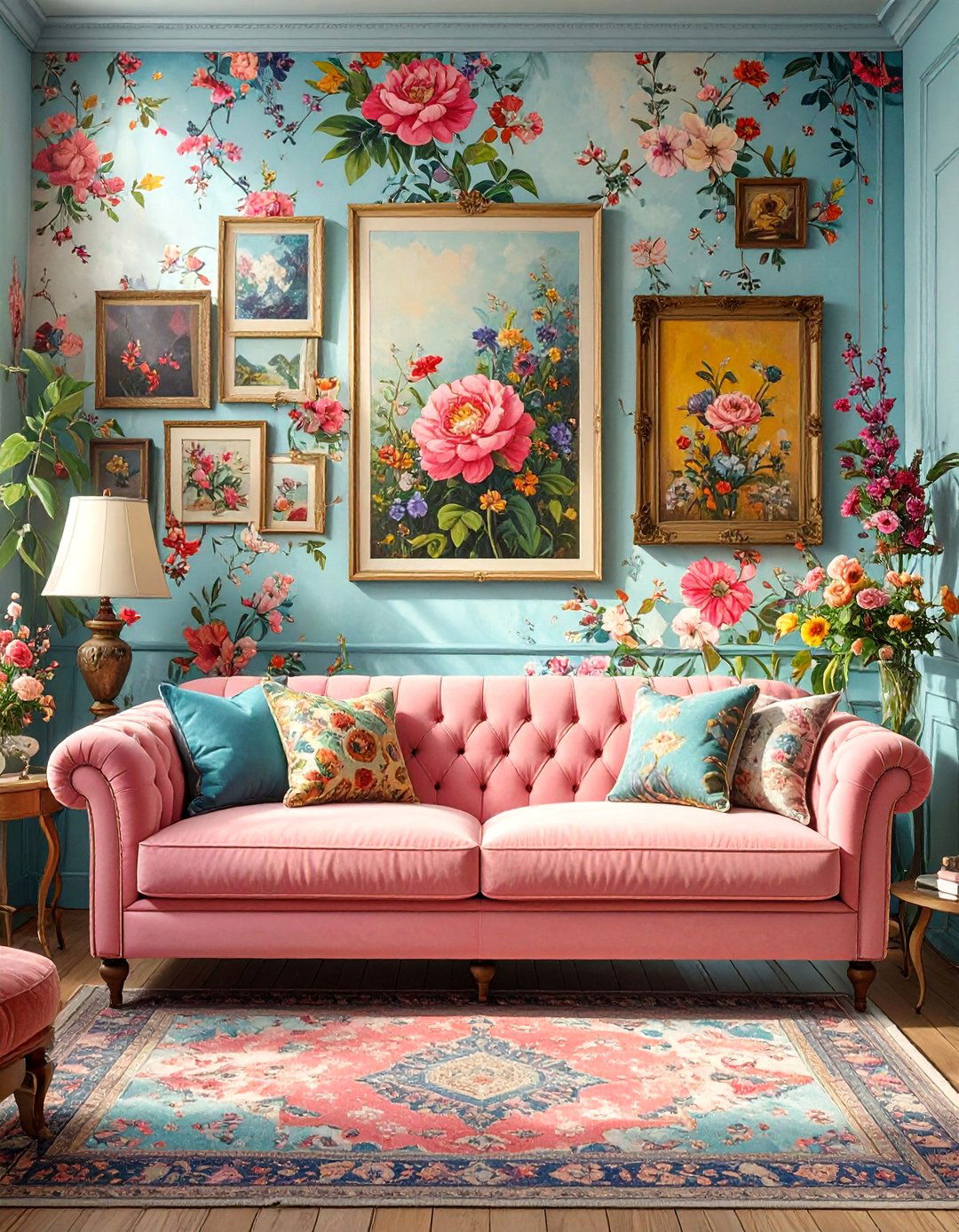Vibrant Maximalist Living Room - 30 bloxburg living room ideas