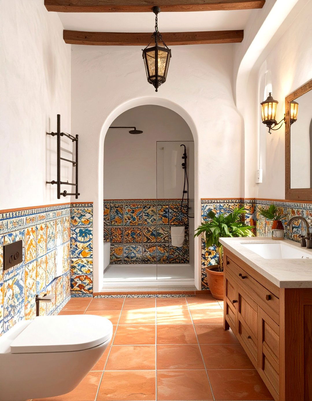 Vibrant Mediterranean Bathroom - 30 bathroom makeover ideas