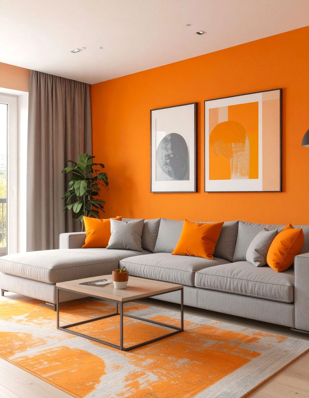 Vibrant Orange Living Room - 30 color ideas for living room