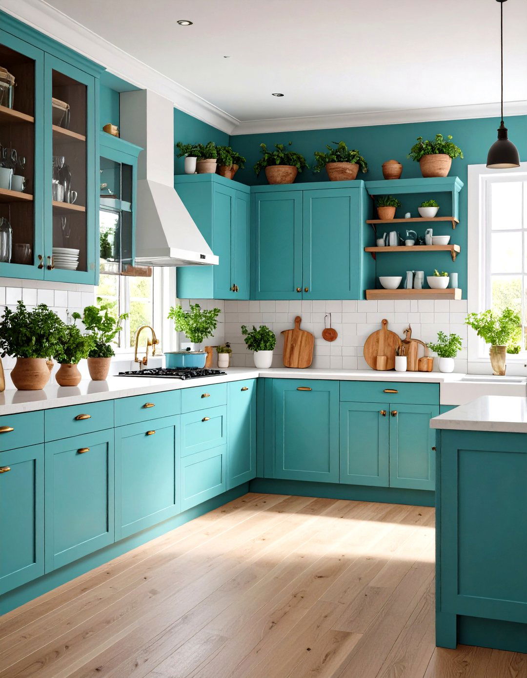 Vibrant Turquoise Kitchen Statements - 30 kitchen colors ideas