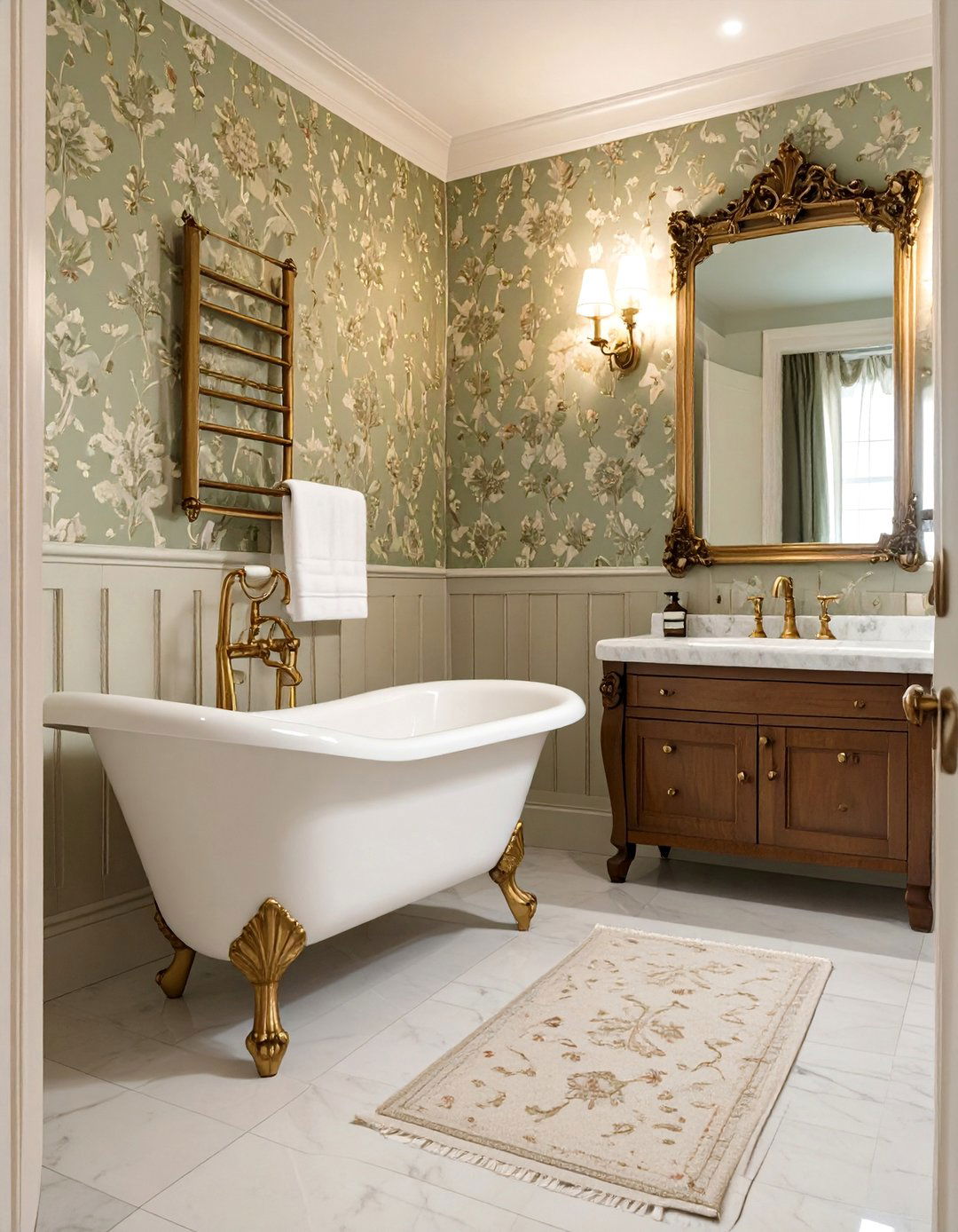 Victorian Bathroom Ornate Brass Bar - 30 bathroom towel holder ideas