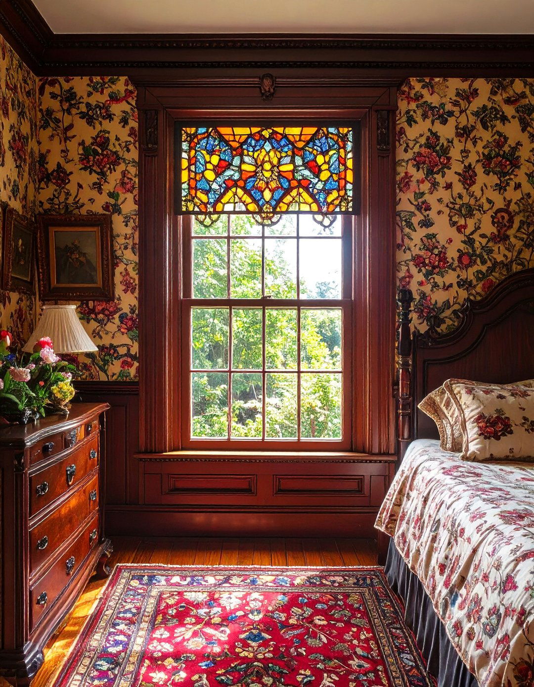 Victorian Bedroom Stained Glass Accent - 30 bedroom window ideas