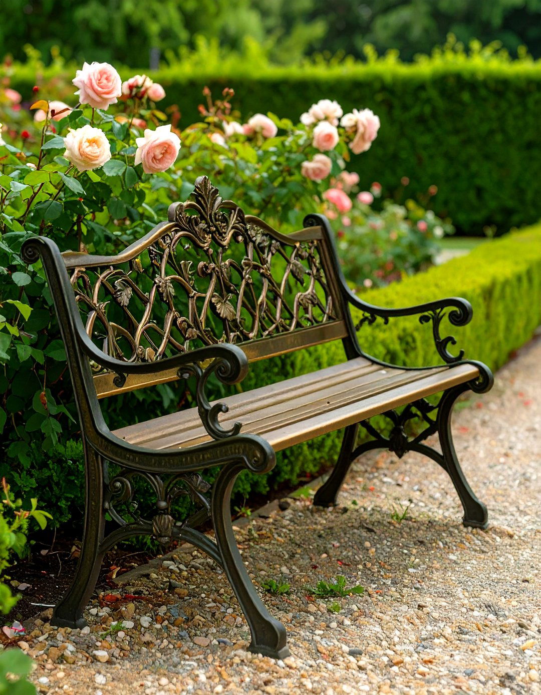 Victorian Era Cast Aluminum Bench - 30 outdoor bench ideas