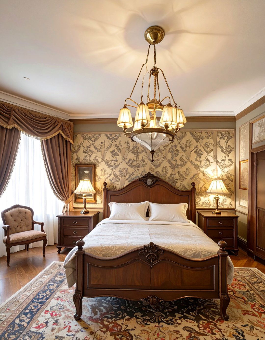 Victorian Era Gaslight Replica Fixture - 30 bedroom ceiling light ideas
