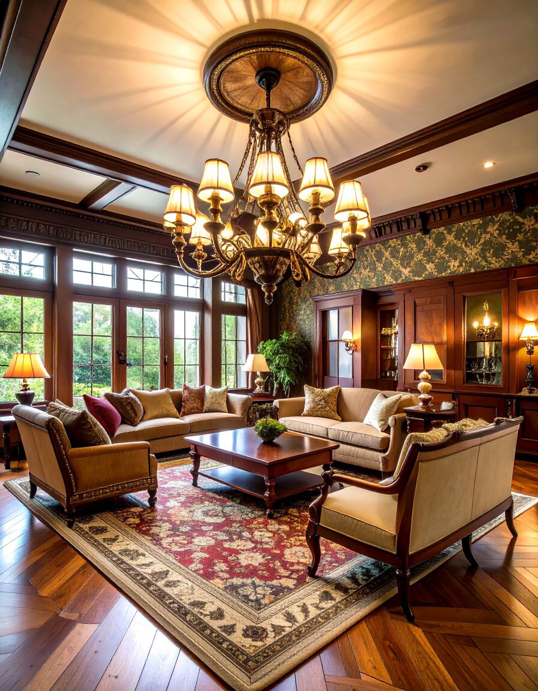Victorian Gaslight Style living room ceiling lighting - 30 living room ceiling lighting ideas