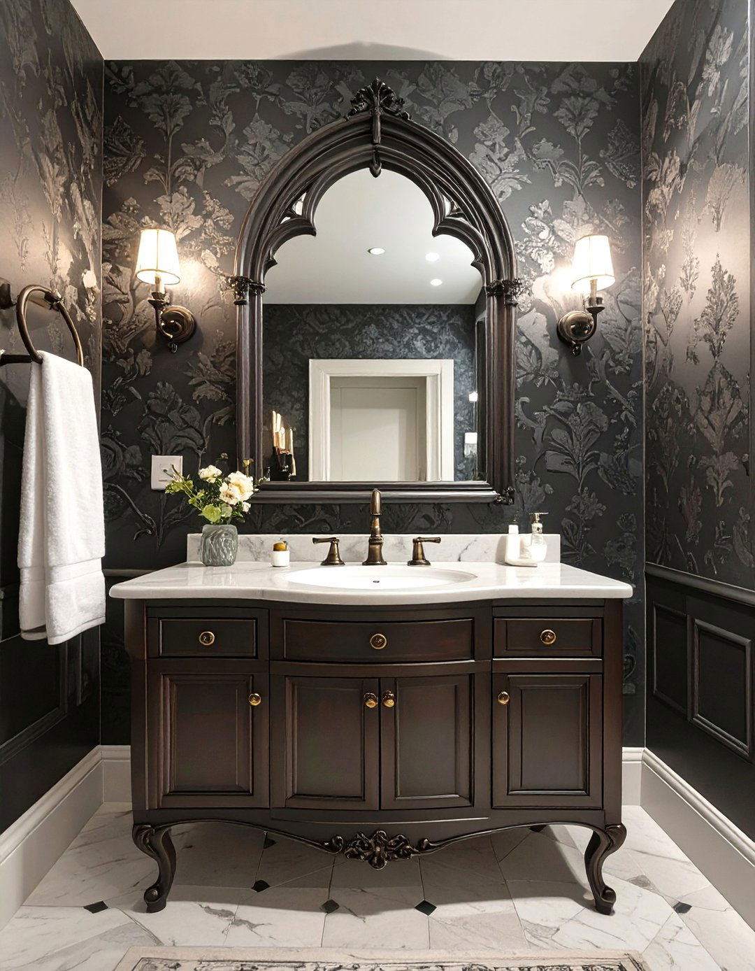 Victorian Gothic Half Bathroom - 30 half bathroom ideas