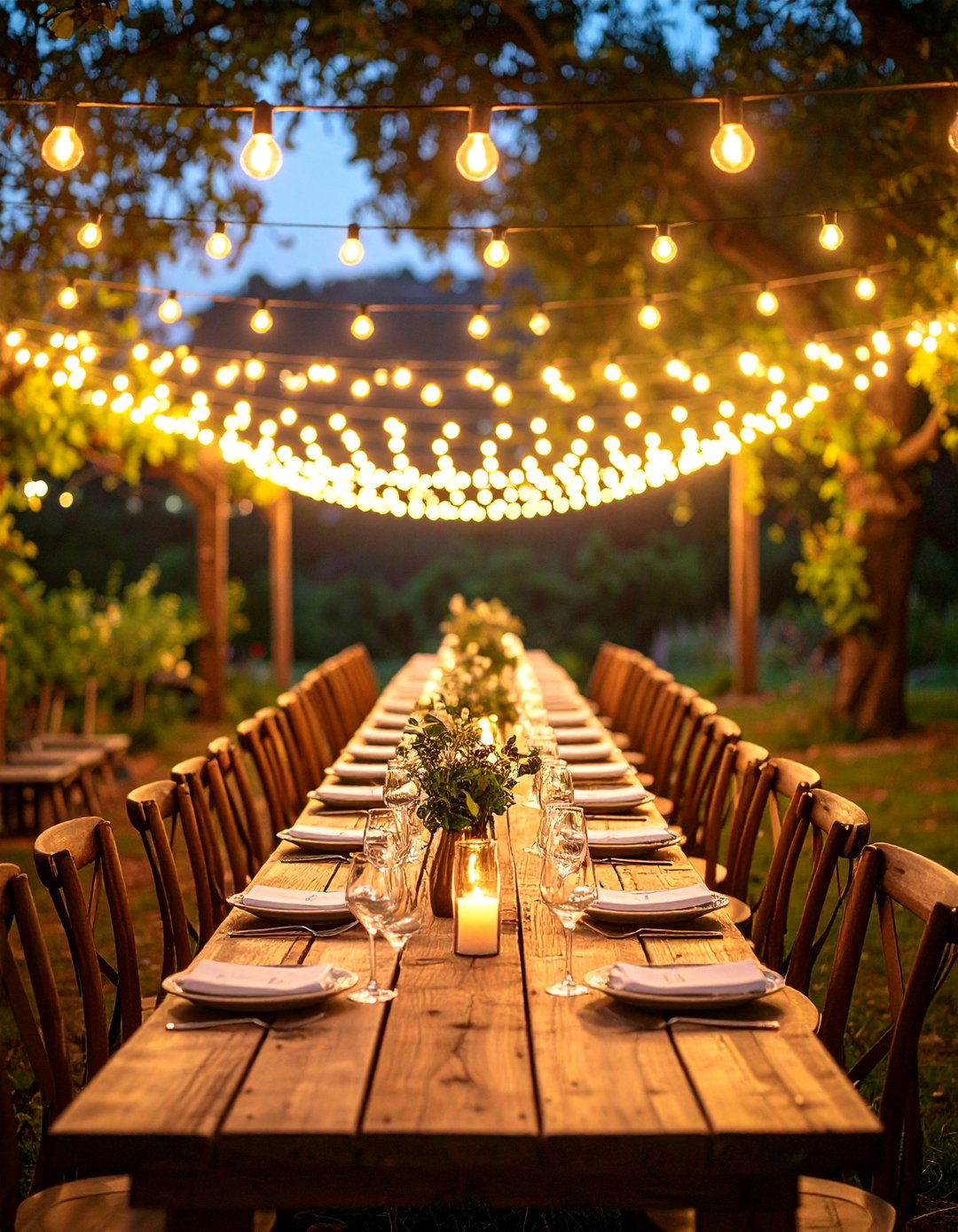 Vineyard Inspired Festoon Lights - 30 backyard lights ideas