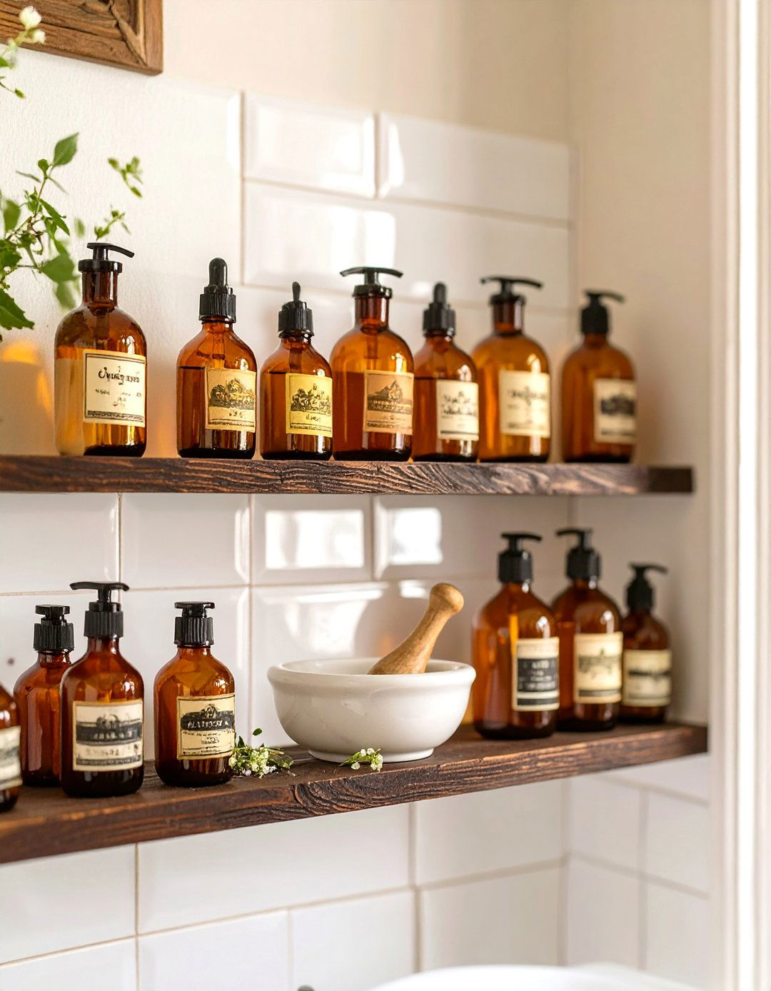 Vintage Apothecary Bathroom Shelf - 30 bathroom shelf decor ideas