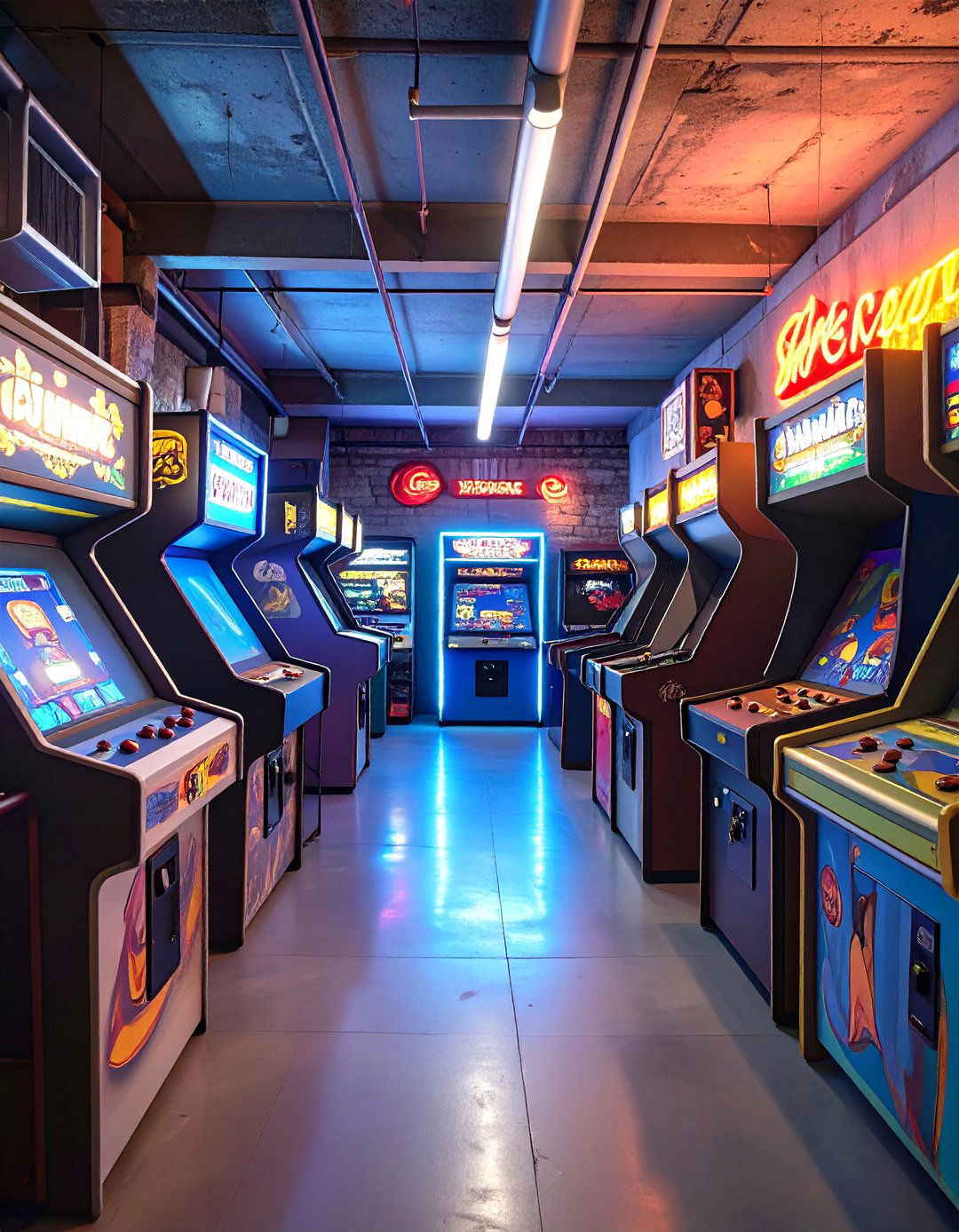 Vintage Arcade Basement - 30 basement furniture ideas