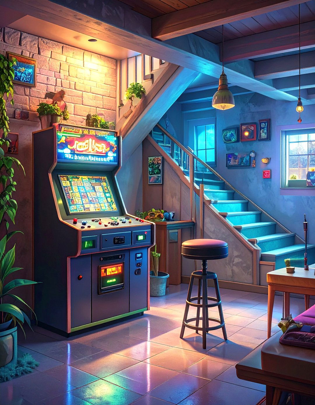 Vintage Arcade Game Nook Under Basement Stairs - 30 under basement stairs ideas