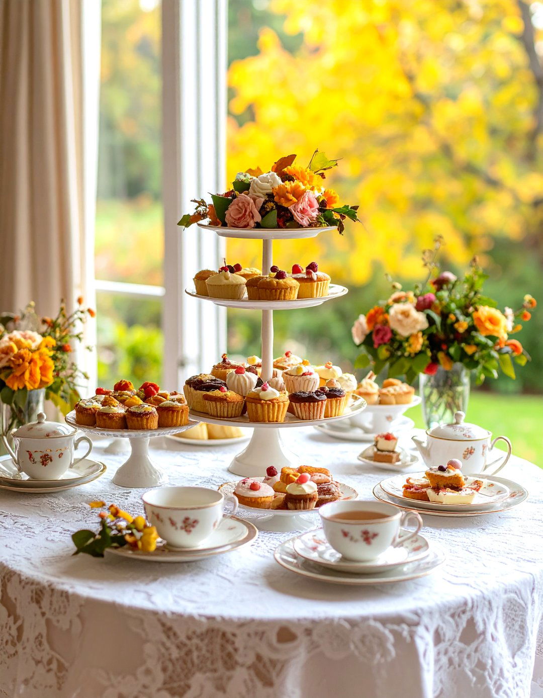 Vintage Autumn Tea Party - 30 fall baby shower ideas