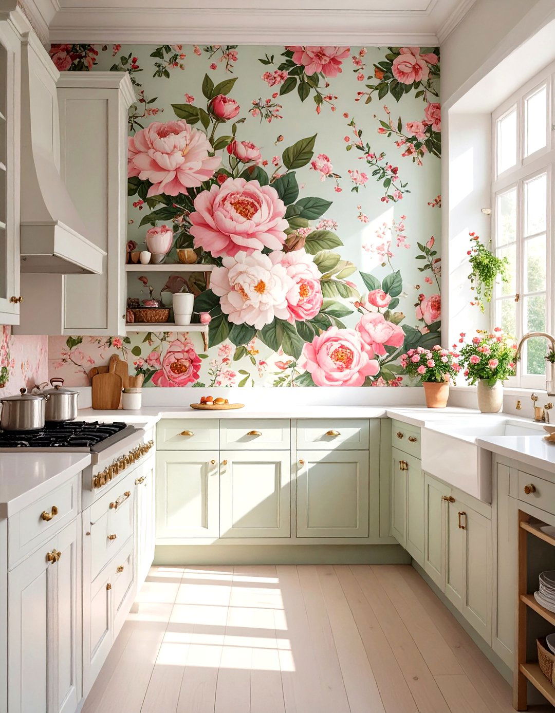 Vintage Botanical and Floral Wallpapers - 30 vintage kitchen trends 2025