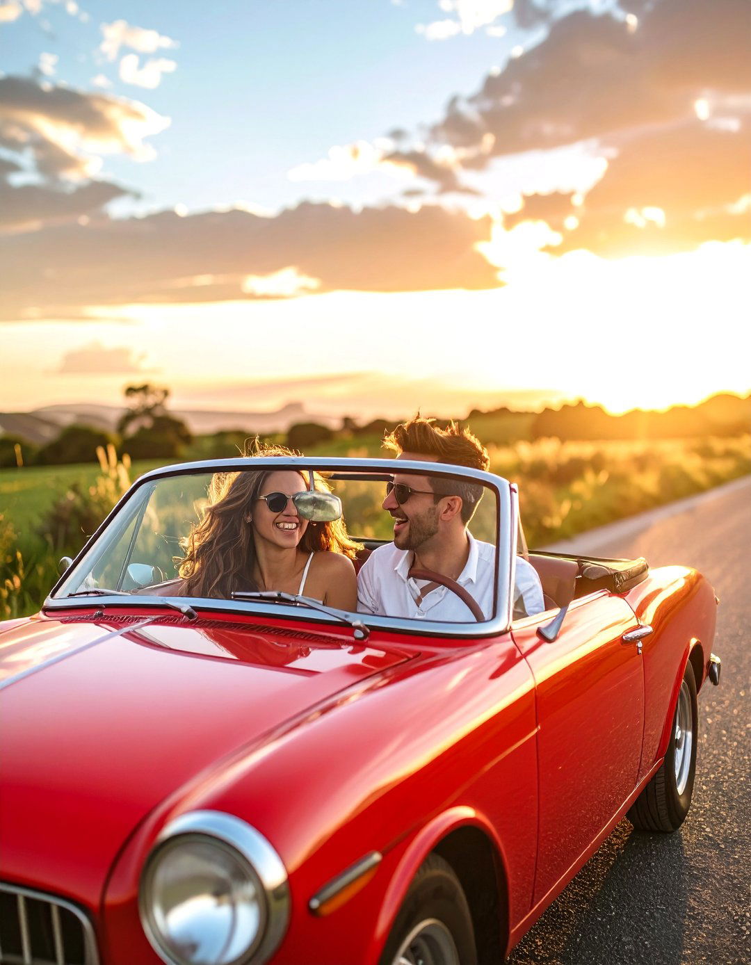 Vintage Car Road Trip Theme - 30 outdoor engagement photo ideas
