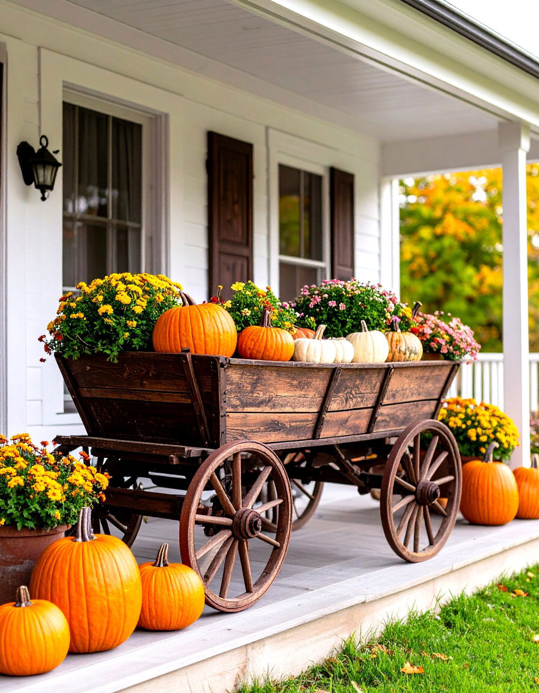 Vintage Charm Front Porch - 30 front porch fall decorating ideas