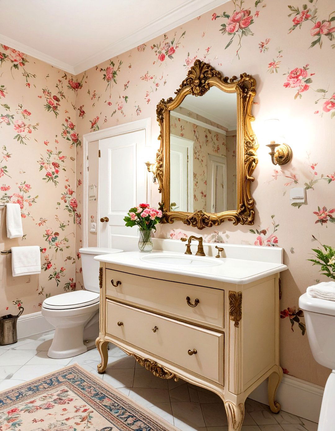Vintage Charm Half Bathroom - 30 half bathroom remodel ideas