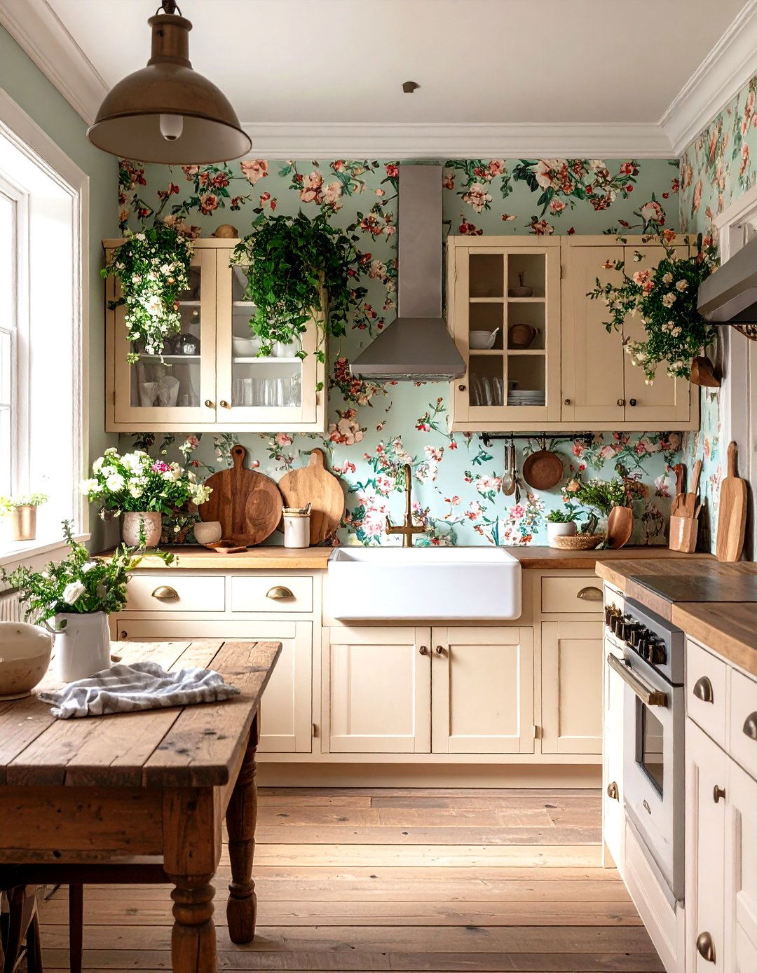 Vintage Floral Kitchen Wallpaper - 30 kitchen wallpaper ideas