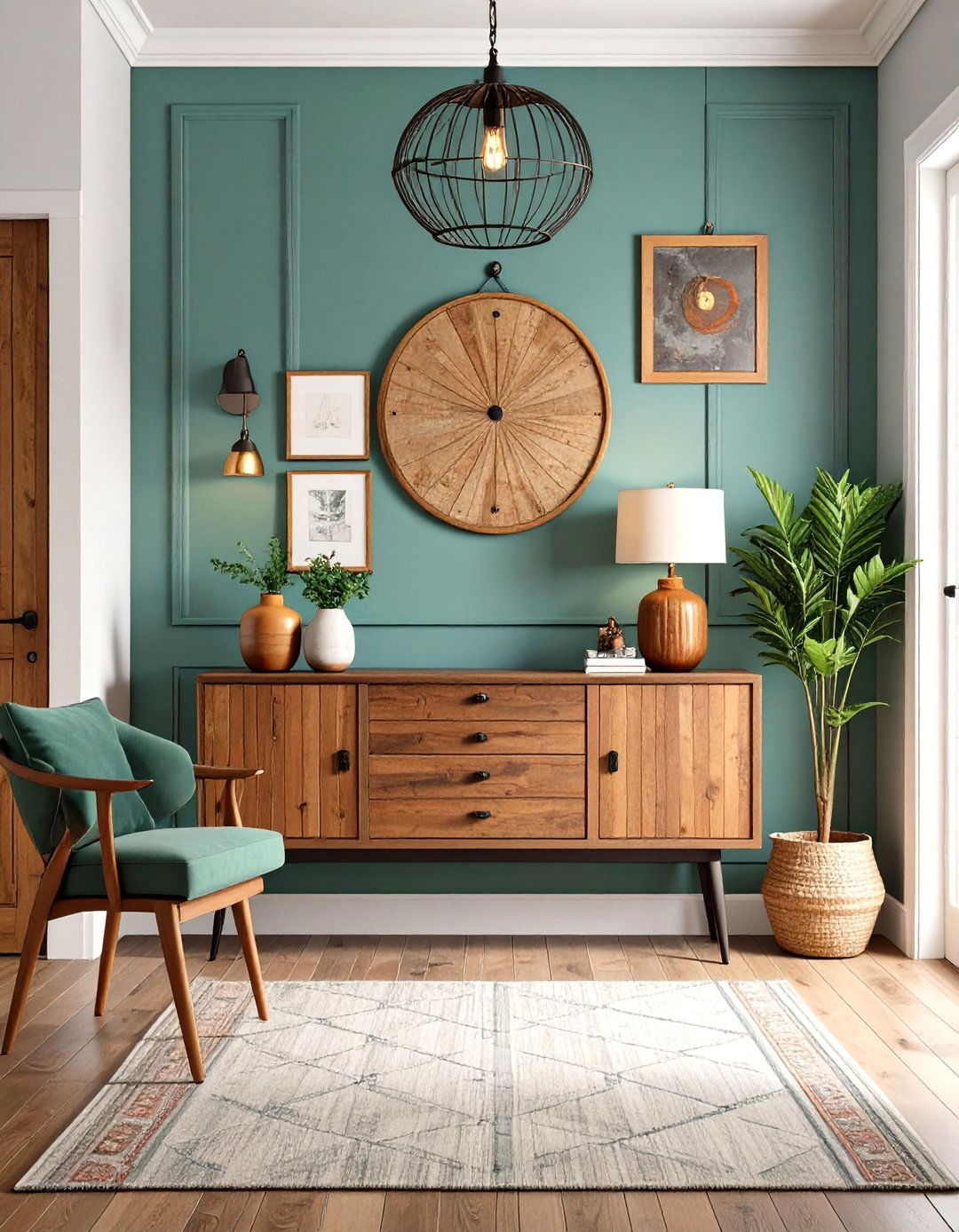 Vintage Industrial Console Table