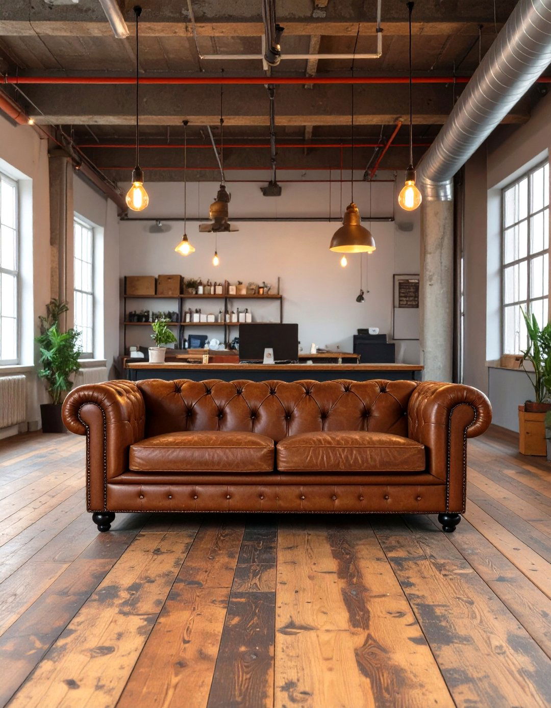 Vintage Industrial Office Couch - 30 office couch ideas