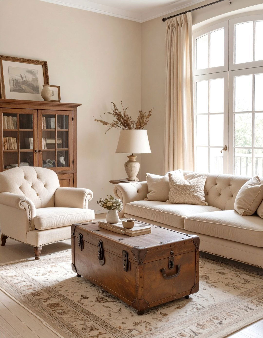 Vintage Inspired Beige Living Room - 30 beige living room ideas