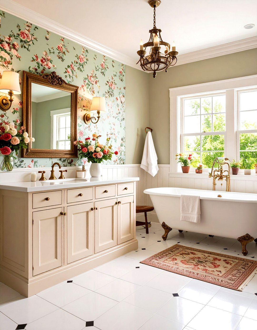 Vintage Inspired Farmhouse Powder Room - 30 farmhouse interior design ideas