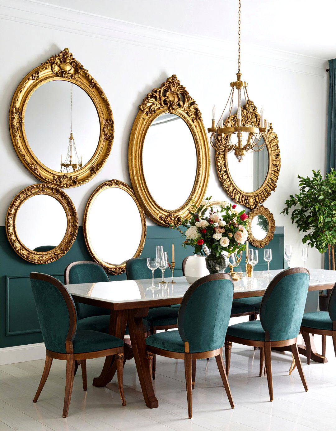 Vintage Inspired Mirror Grouping - 30 farmhouse wall decor ideas