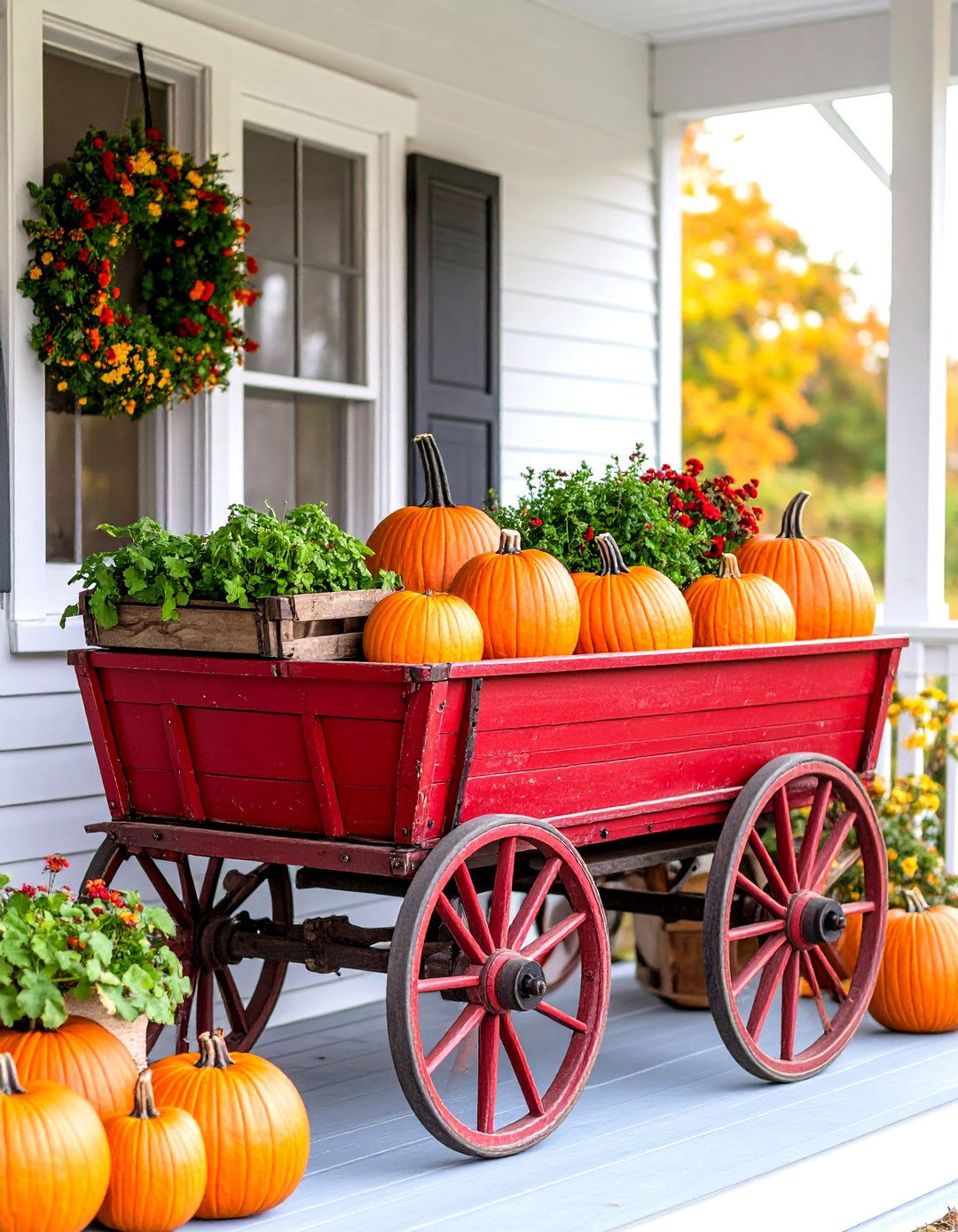 Vintage Inspired Porch Charm - 30 fall porch decorating ideas