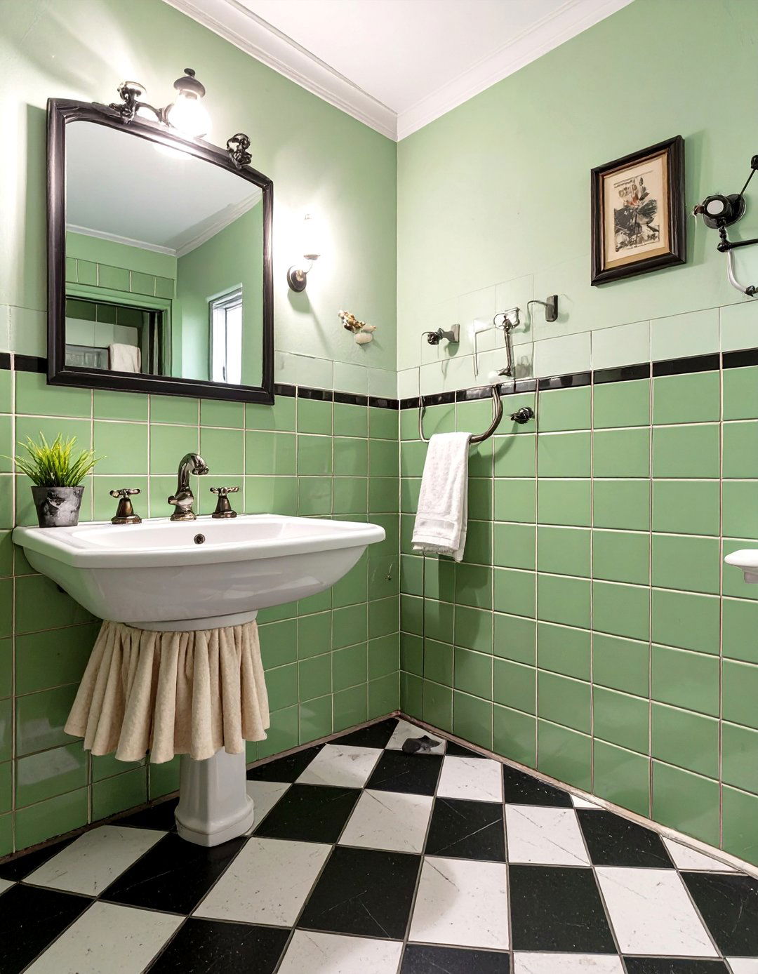 Vintage Pastel Green Bathroom - 30 green tile bathroom ideas