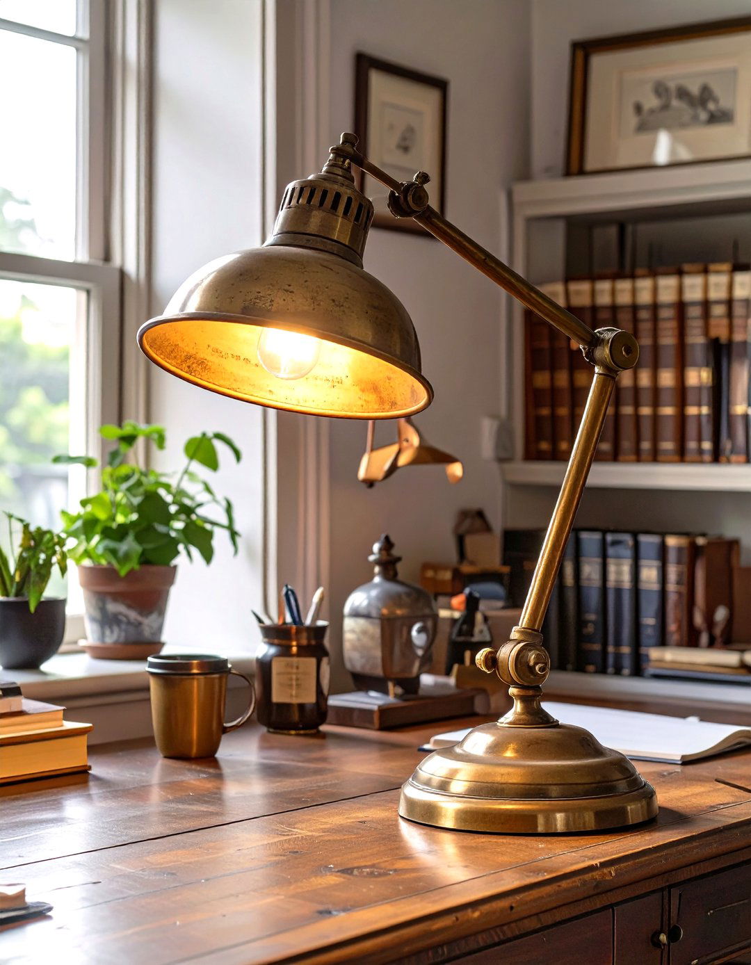 Vintage Pharmacy Lamp for Task Focus - 30 home office lighting ideas