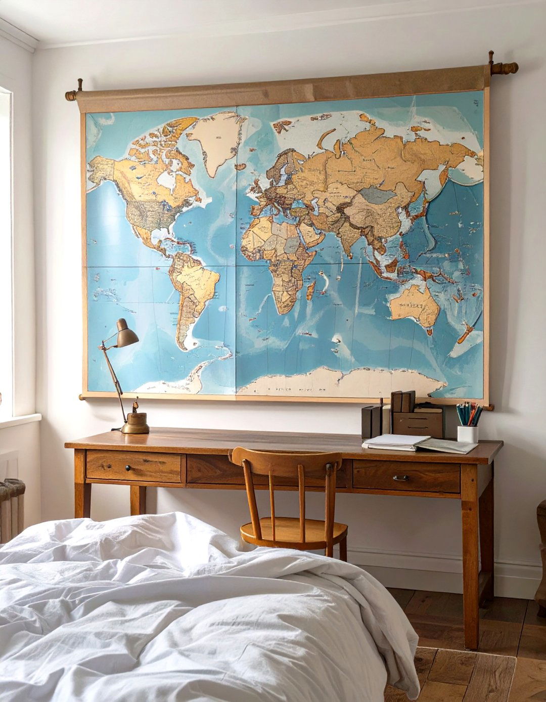 Vintage Schoolroom Pull Down Map - 30 vintage bedroom ideas