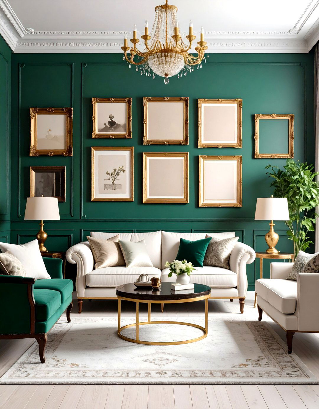 Vintage Style Picture Wall - 30 picture wall ideas for living room