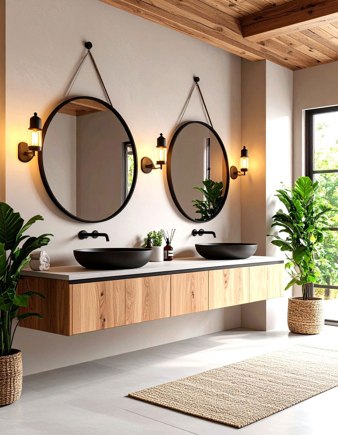 Vintage Style Wall Sconces - 30 rustic bathroom ideas