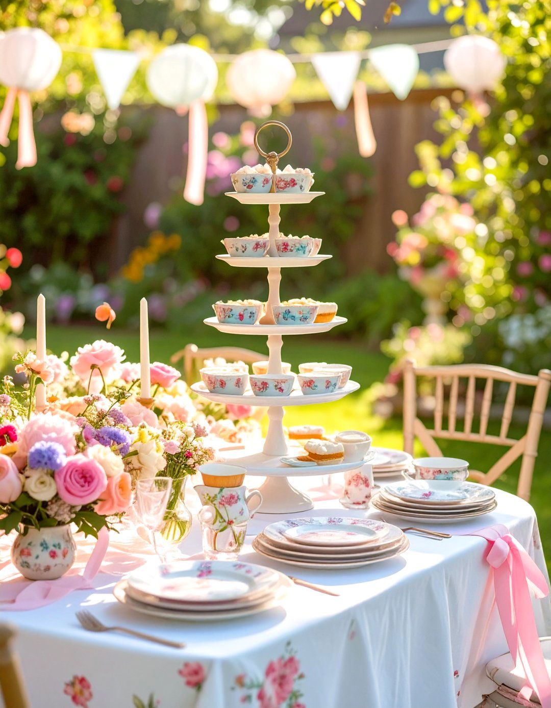 Vintage Tea Party Backyard Wedding - 30 backyard wedding ideas