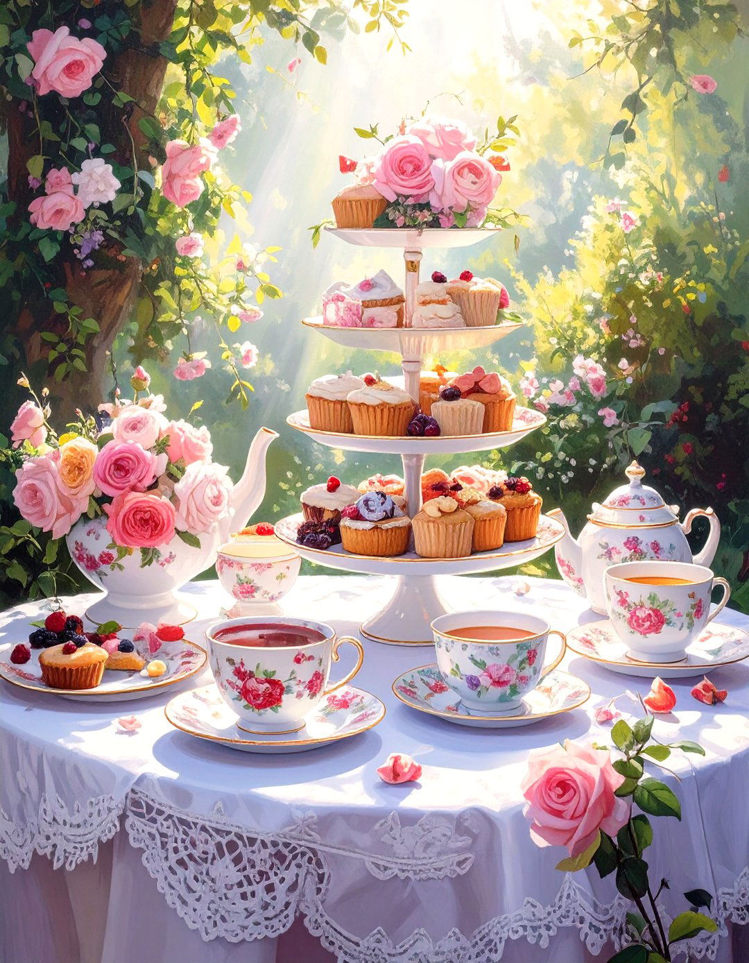 Vintage Tea Party Tablescape - 30 wedding shower decor ideas