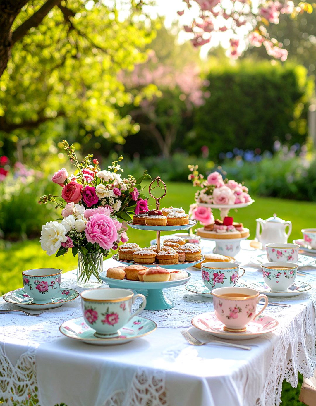 Vintage Tea Party - 30 backyard engagement party ideas