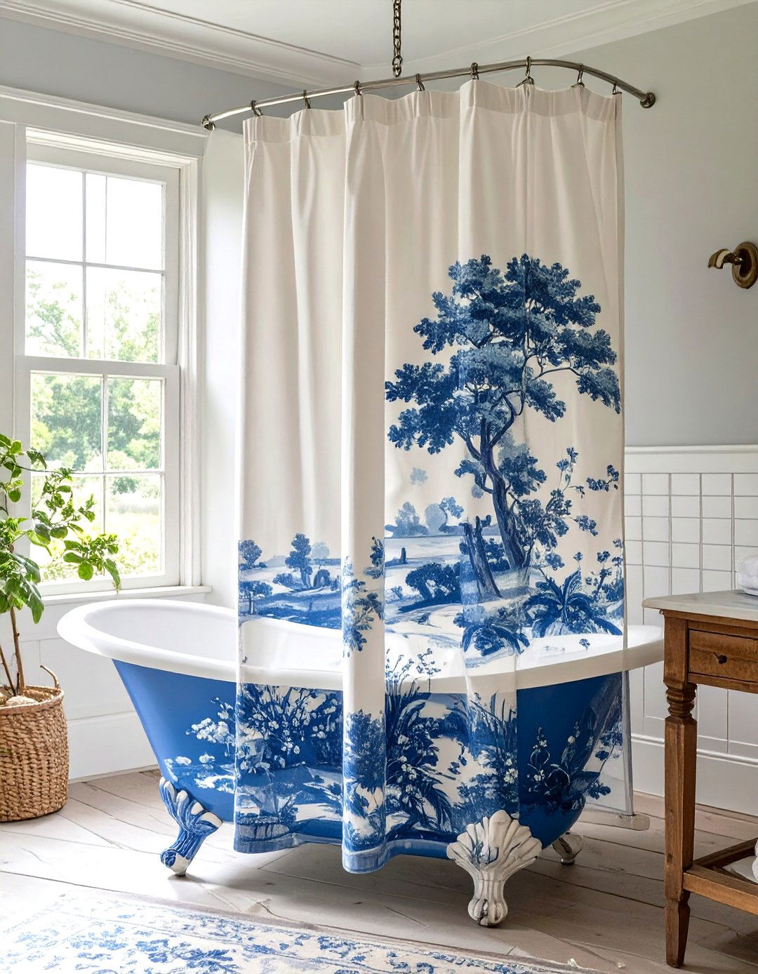 Vintage Toile Shower Curtain - 30 shower curtain ideas