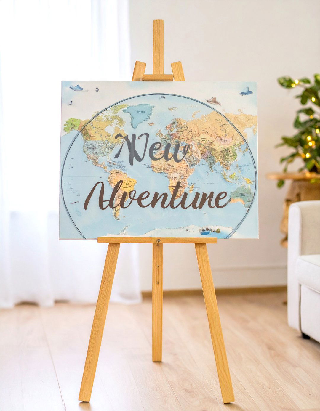 Vintage Travel New Adventure Sign - 30 baby shower sign ideas