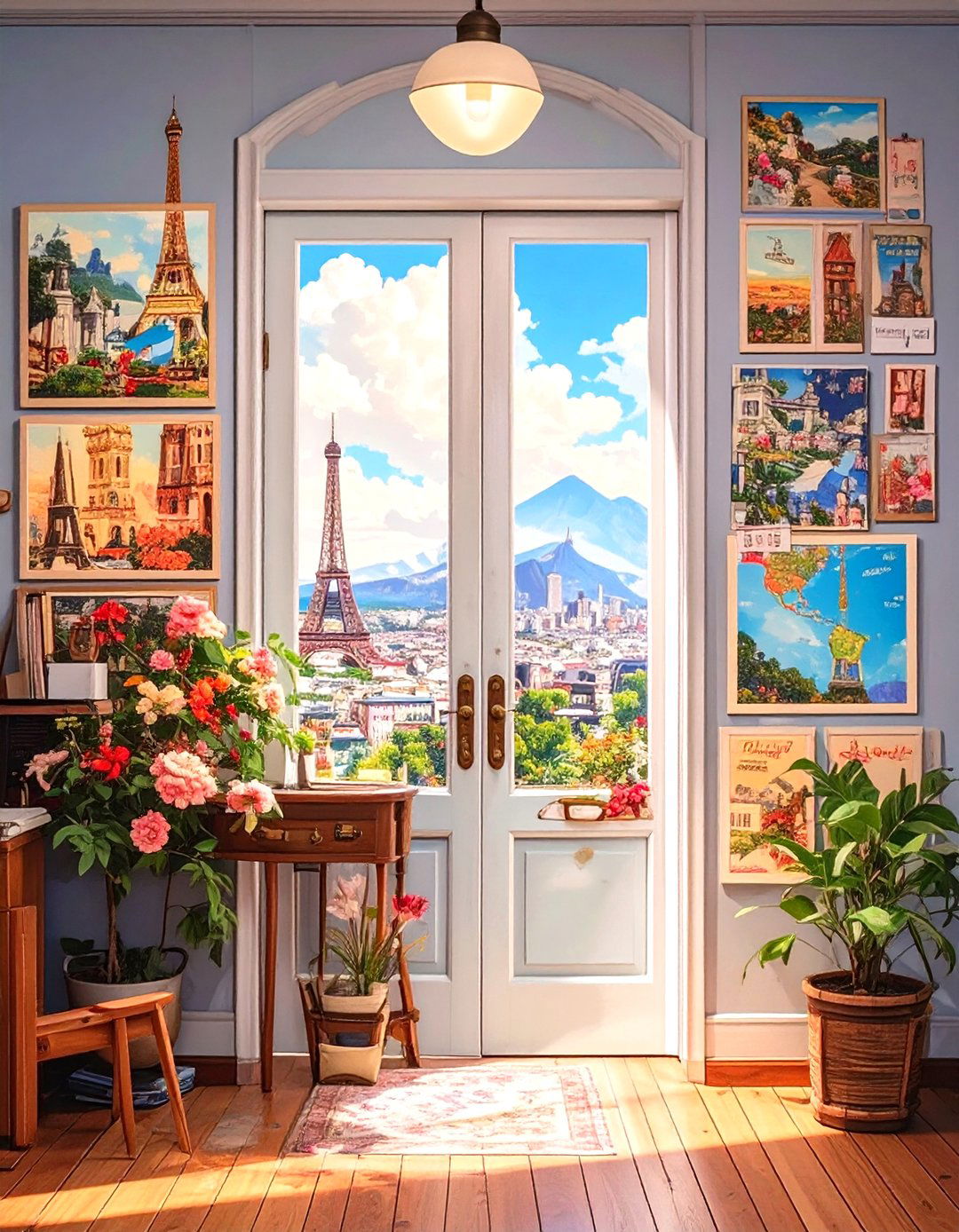 Vintage Travel Poster Door - 30 office door decoration ideas