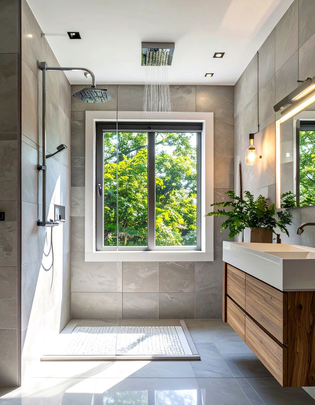 Vinyl Frame Window in Shower - 30 window in shower ideas