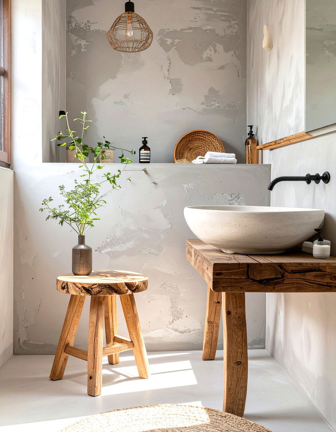 Wabi Sabi Grey Bathroom - 30 grey bathroom ideas