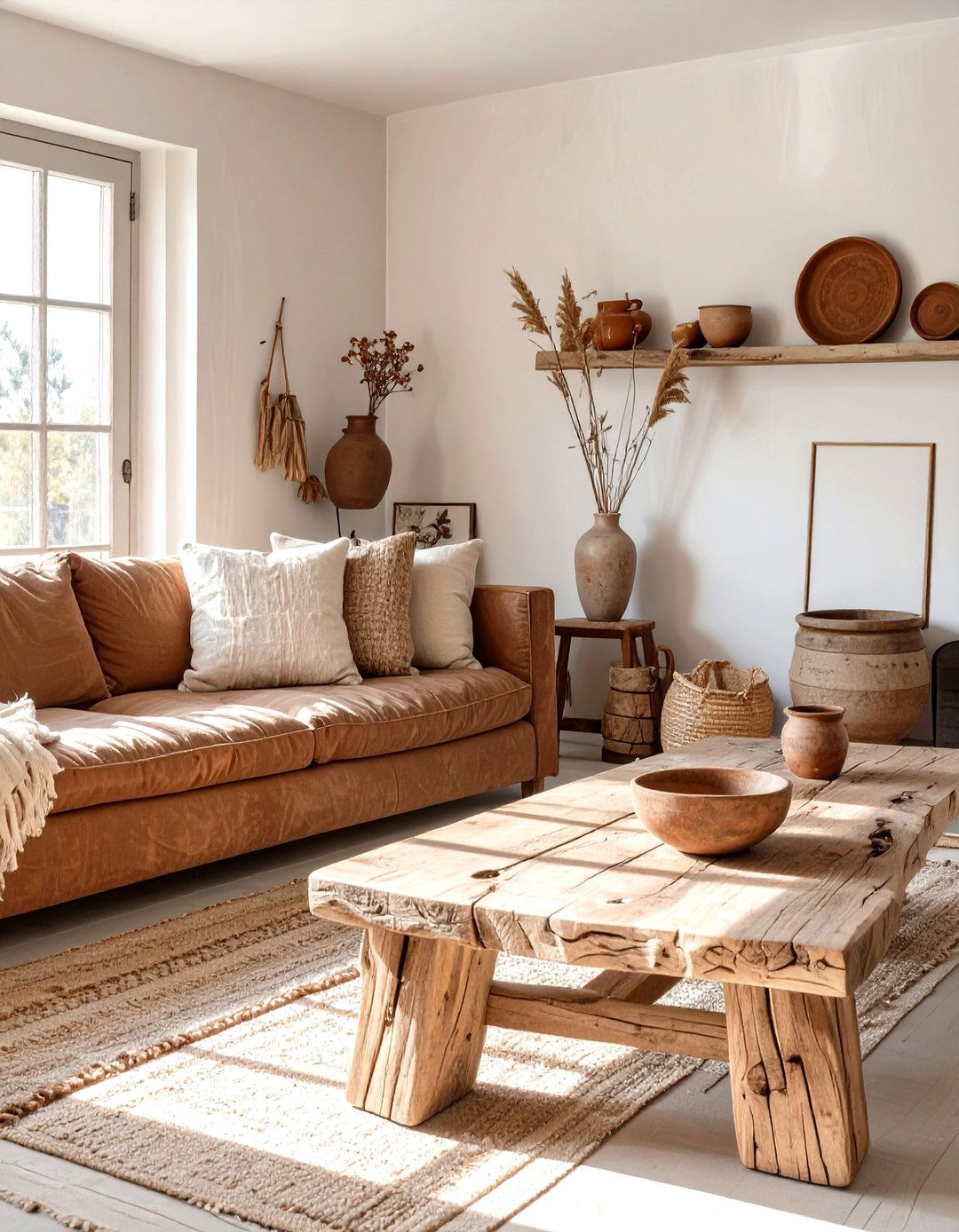 Wabi Sabi Inspired Brown Living Room - 30 modern brown living room ideas