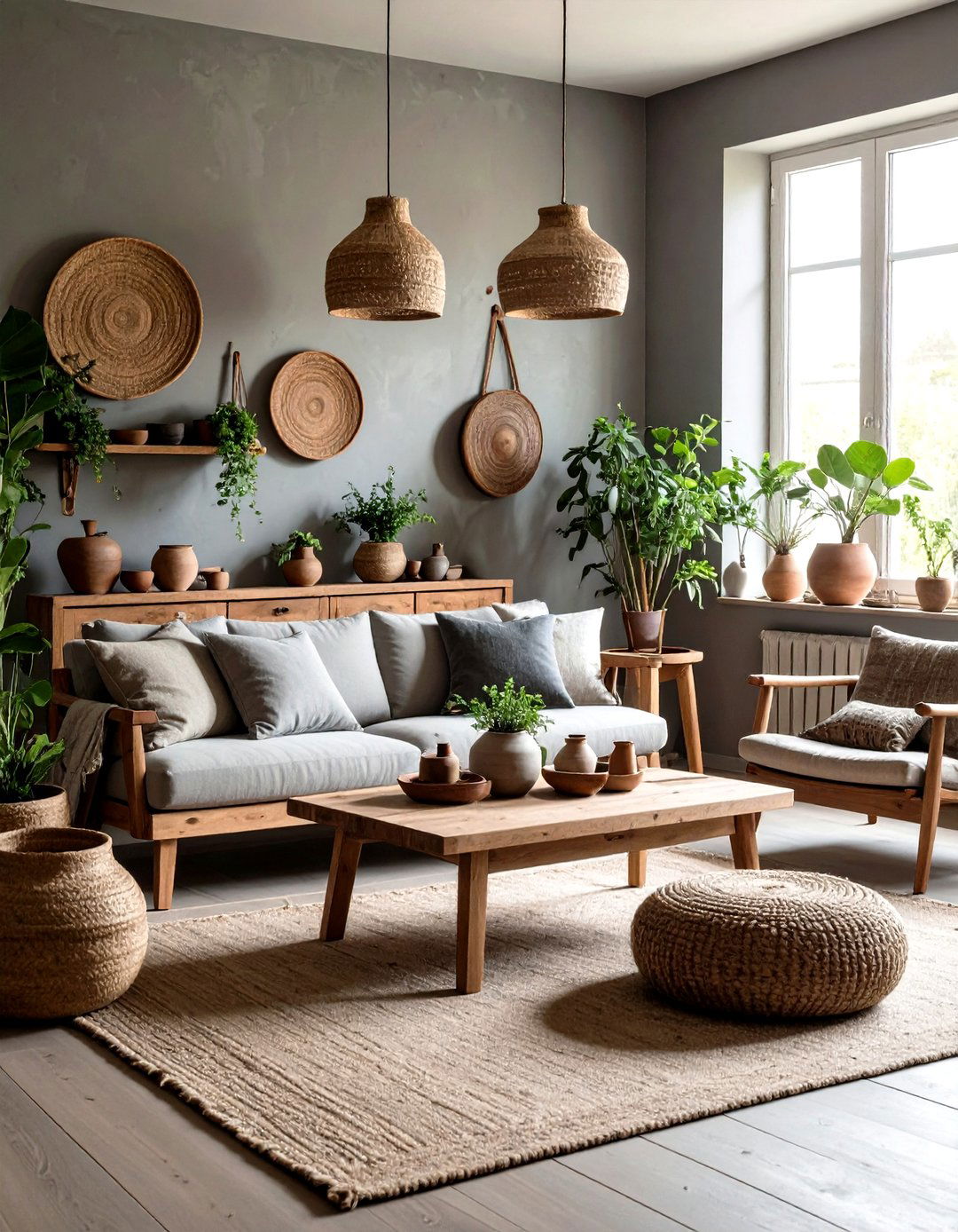 Wabi Sabi Inspired Grey Living Room - 30 grey living room decor ideas