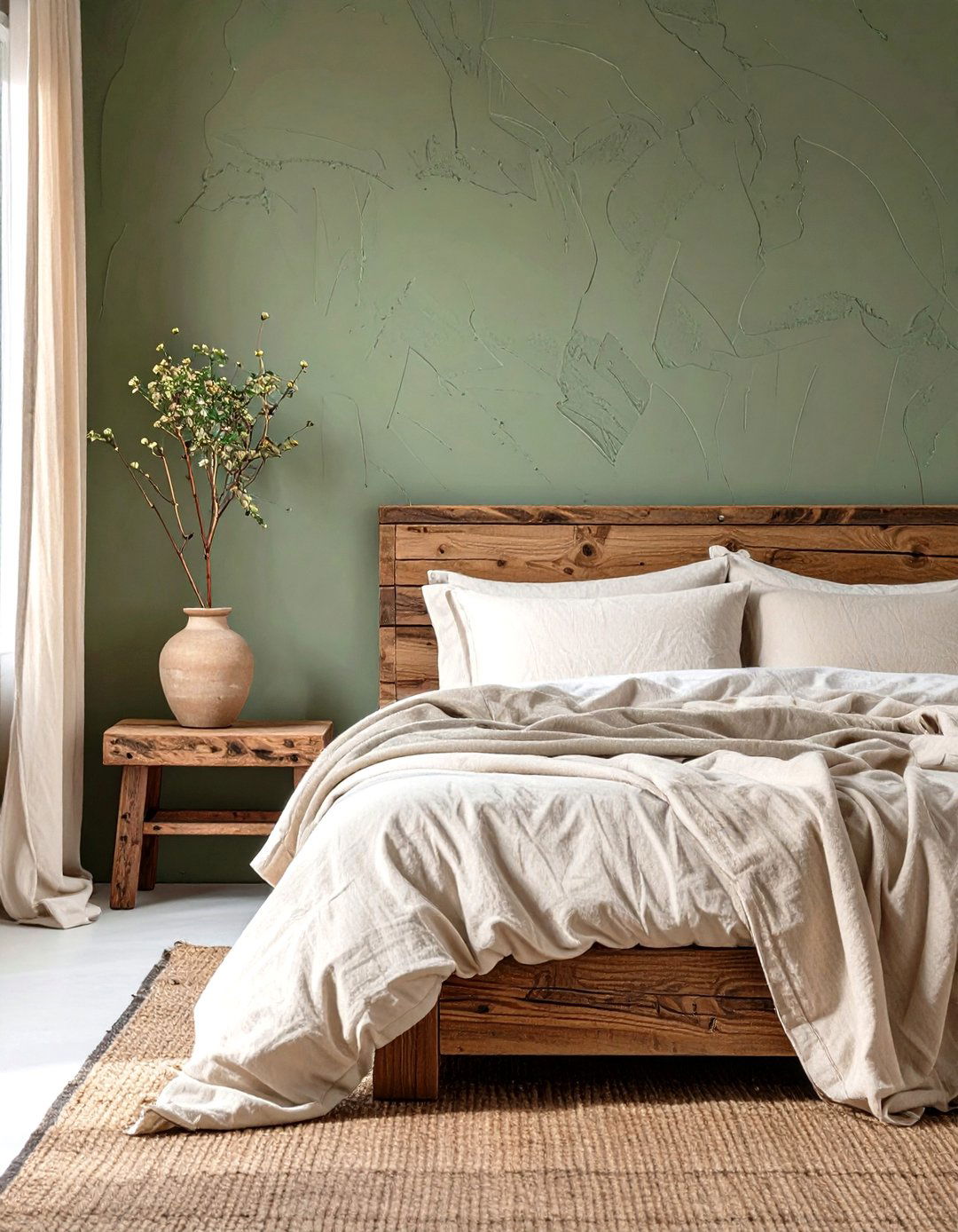 Wabi Sabi Inspired Sage Green Bedroom - 30 modern sage green bedroom ideas