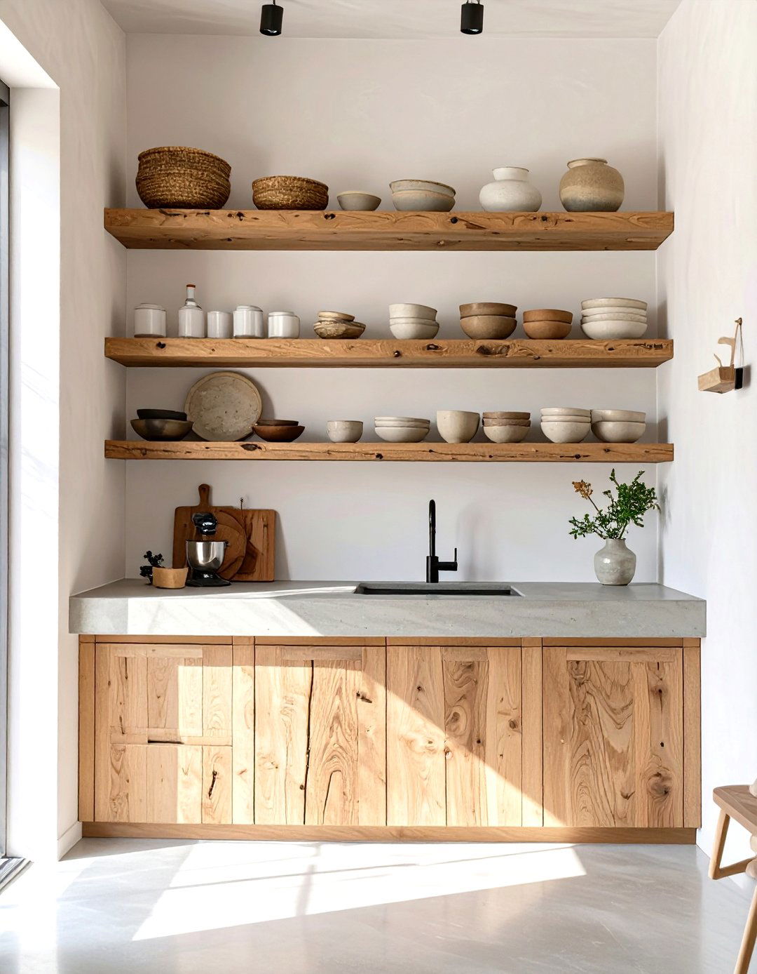 Wabi Sabi for a Minimalist Kitchenette - 30 interior design styles for small spaces ideas